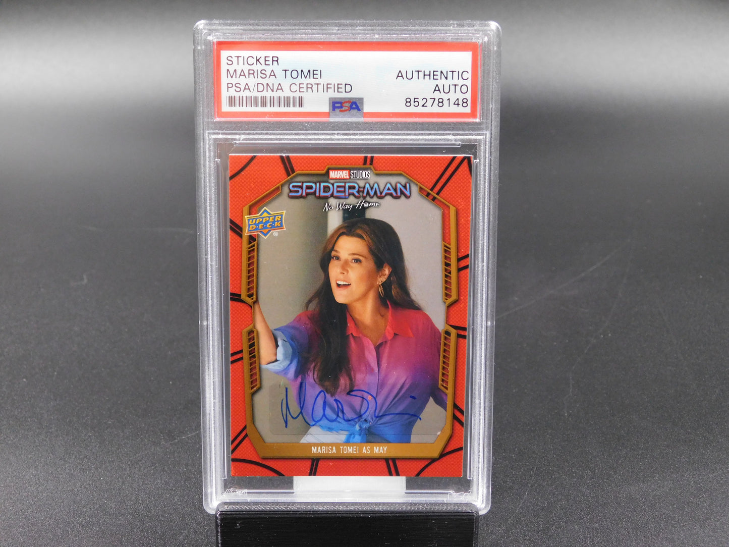Marisa Tomei Signed Autographed Spider-Man No Way Home Upper Deck Card PSA COA D