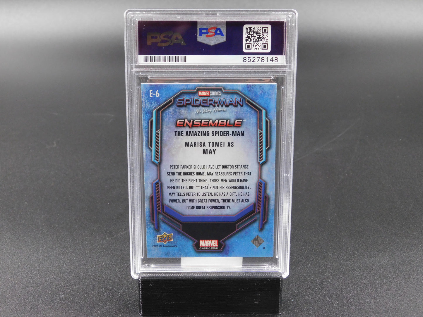 Marisa Tomei Signed Autographed Spider-Man No Way Home Upper Deck Card PSA COA D