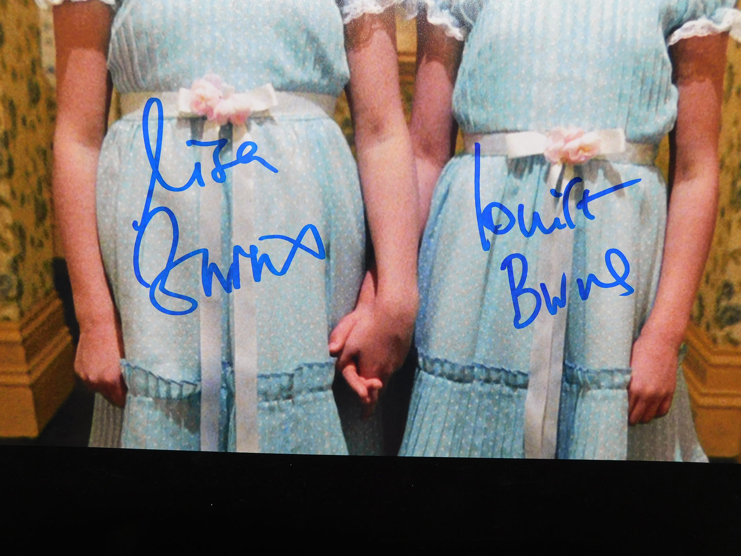 Lisa & Louise Burns Dual Signed Auto 11x14 Photo The Shining Grady Twins BAS COA