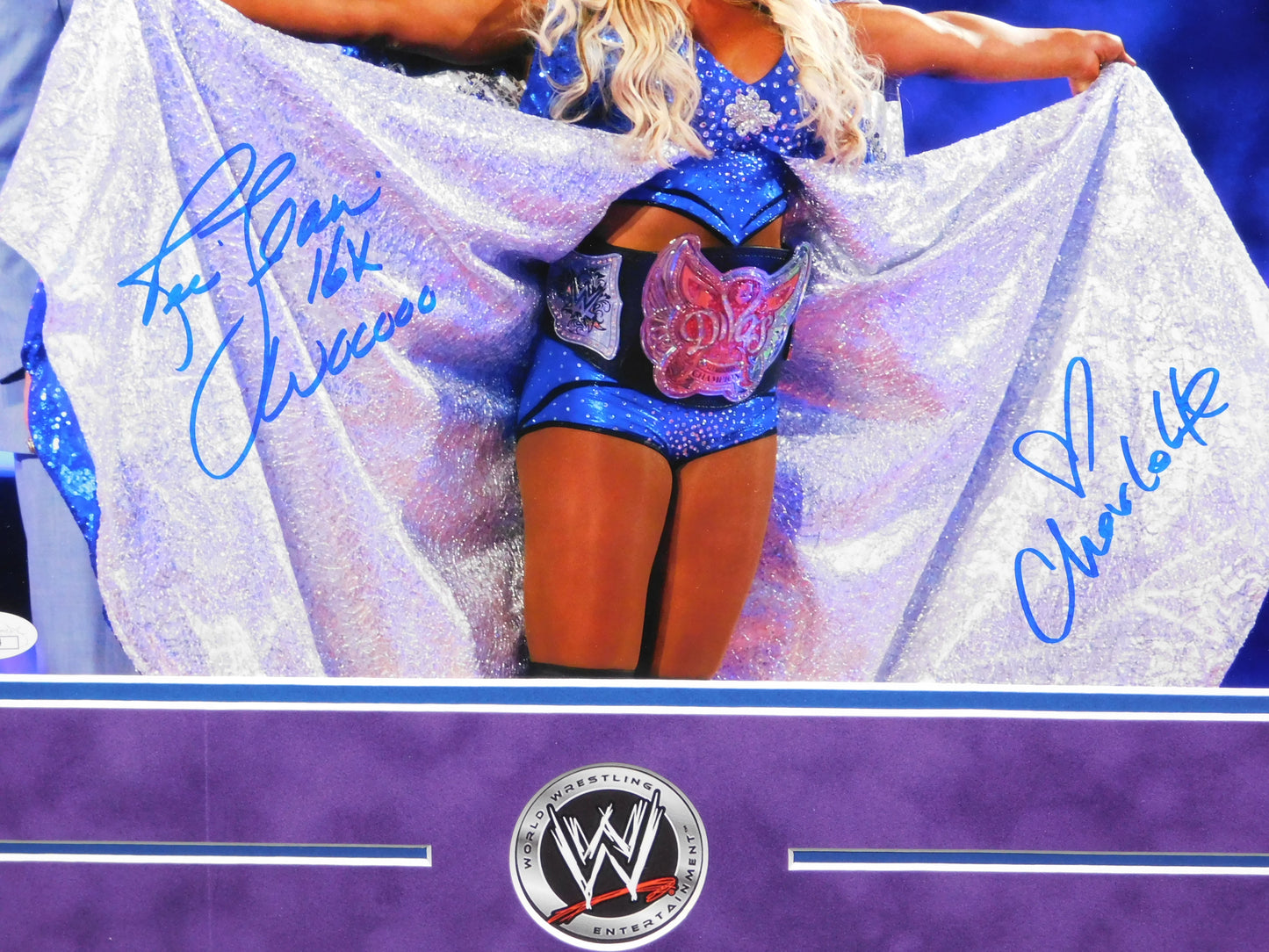 Ric & Charlotte Flair Dual Signed Autographed Framed 11x14 Photo Nature WWE WWF JSA COA