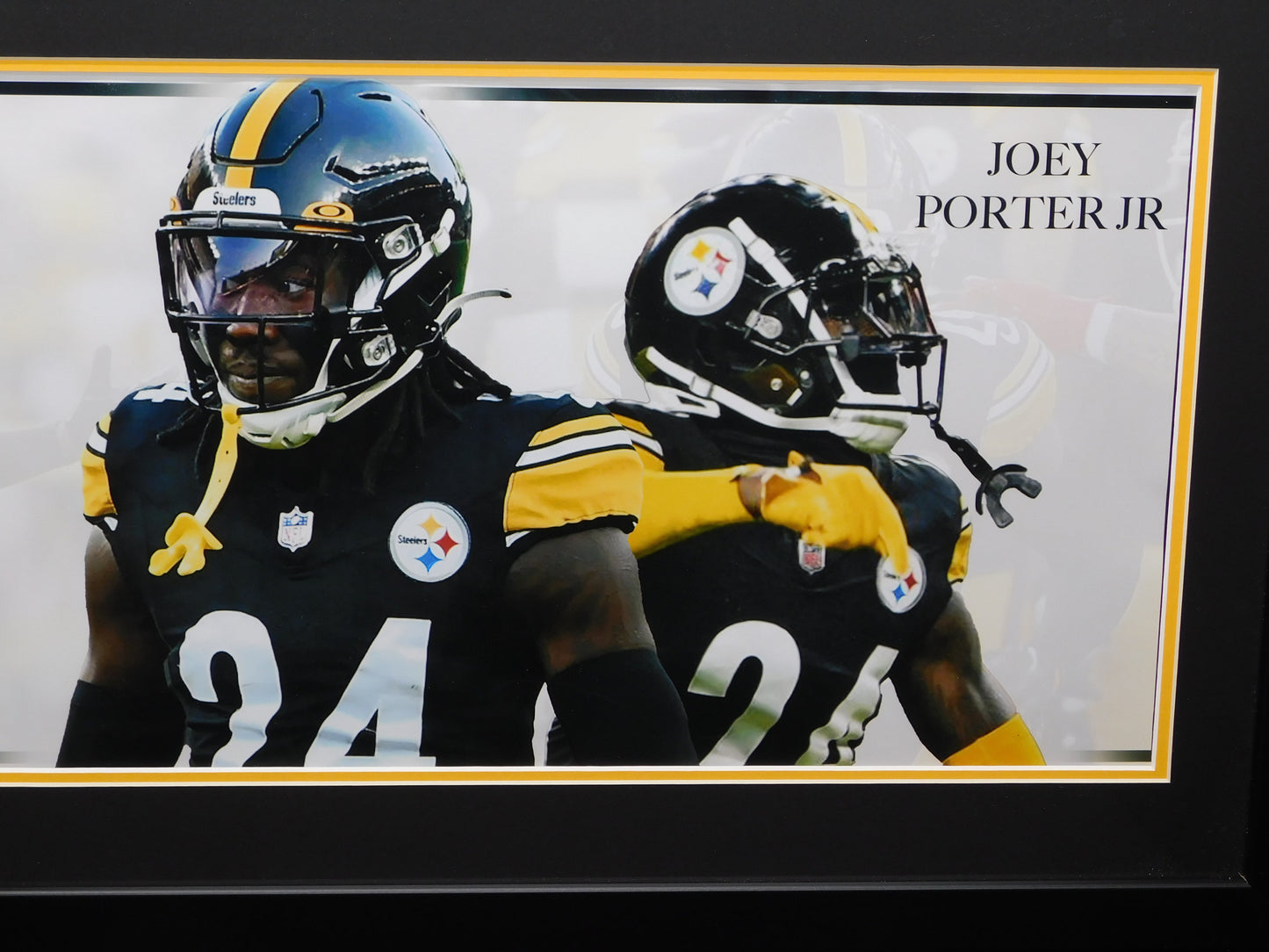 Joey Porter Jr Signed Autographed Framed Panoramic Photo Pittsburgh Steelers JSA COA