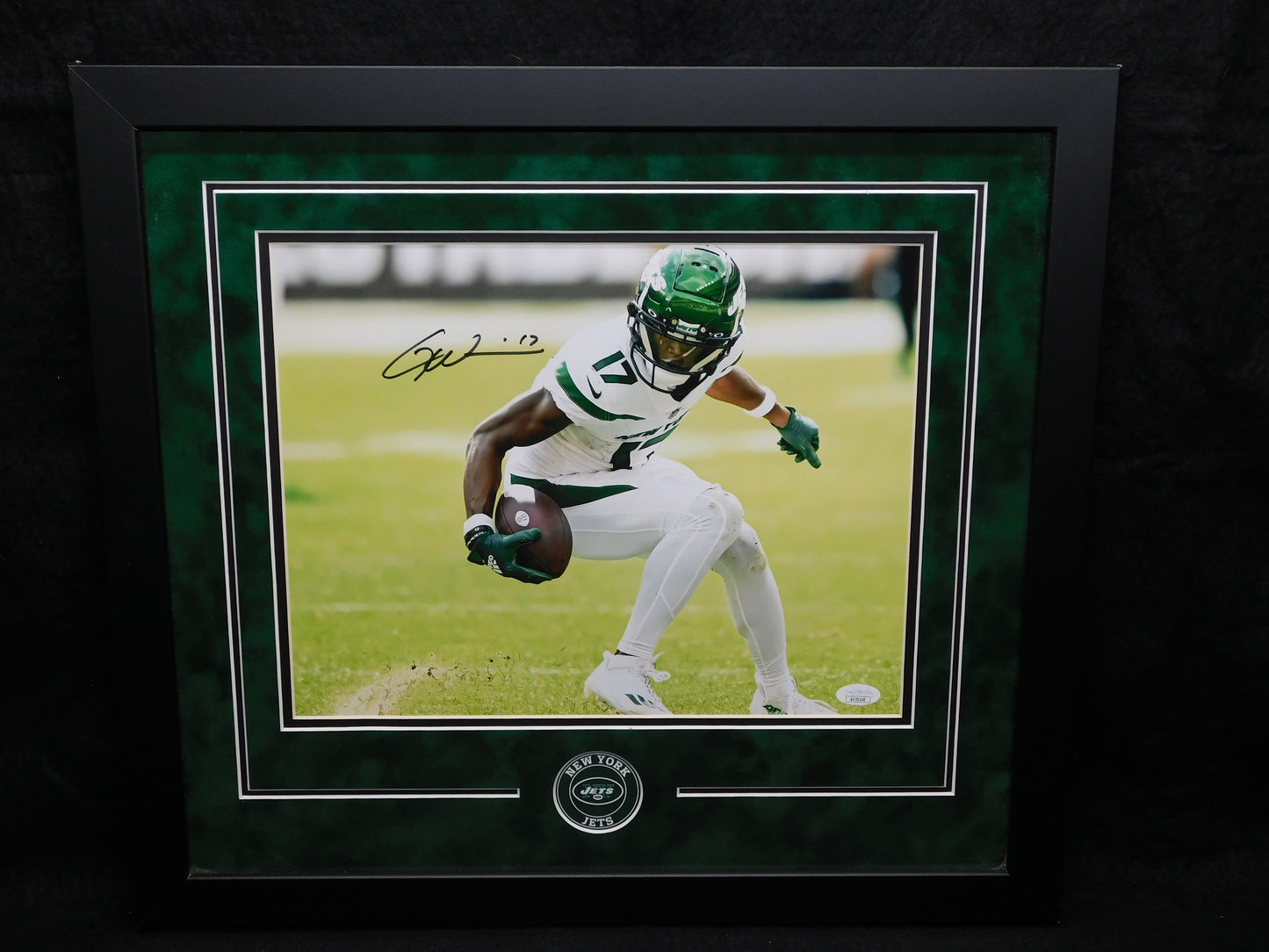 Garrett Wilson Signed Autographed Framed 11x14 Photo New York Jets OROY JSA COA