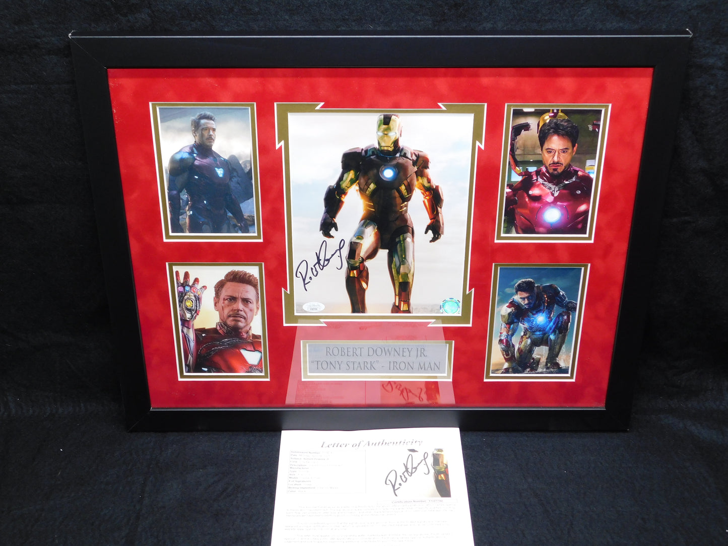 Robert Downey Jr FULL NAME Signed Autographed Framed 8x10 Photo Iron Man Marvel Tony Stark JSA LOA