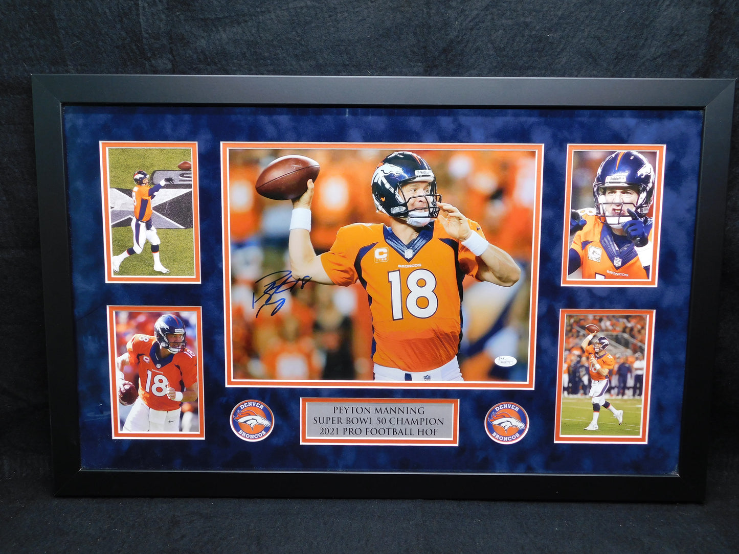 Peyton Manning Signed Autographed Framed Denver Broncos 11x14 Photo HOF JSA COA