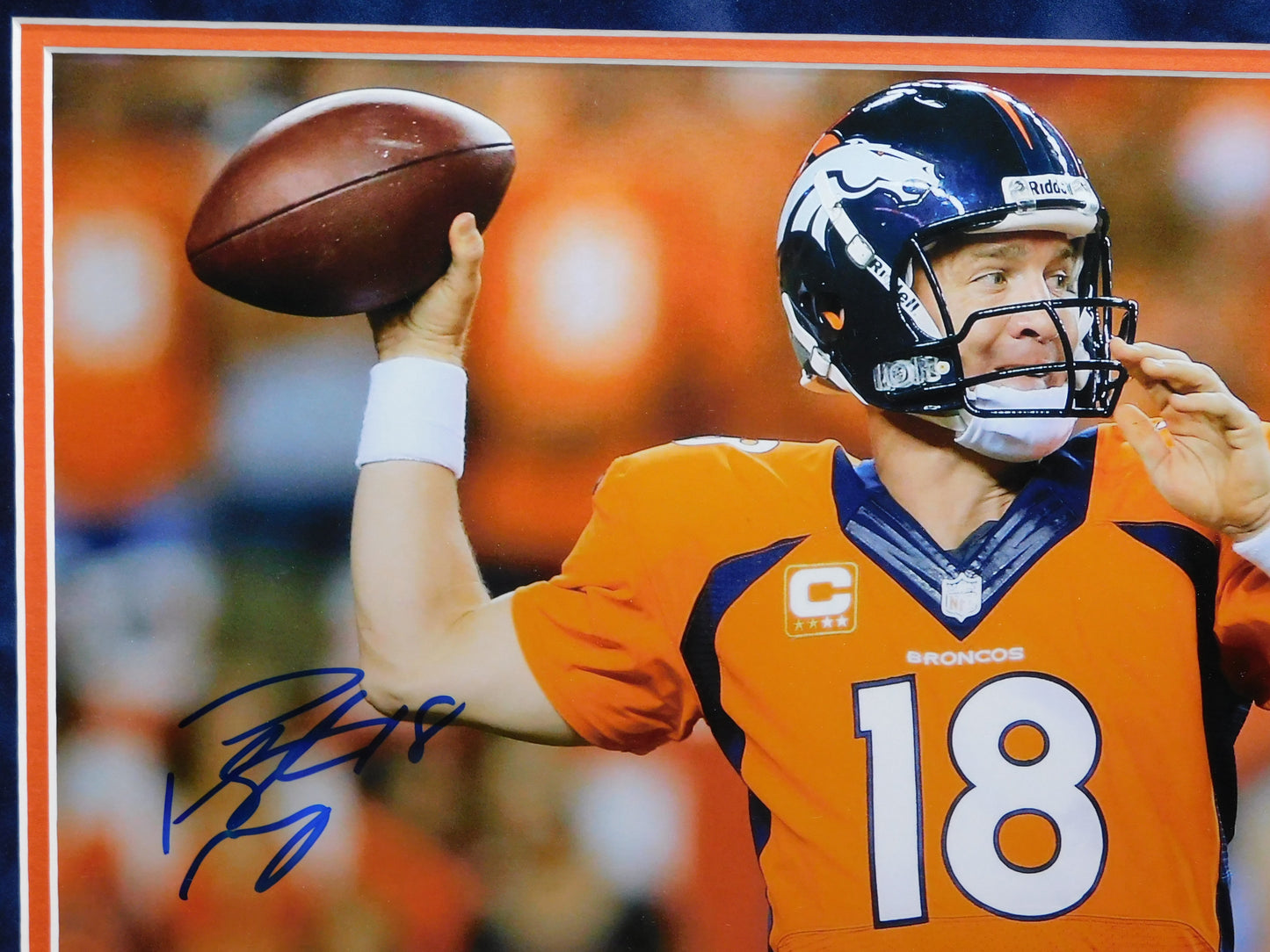Peyton Manning Signed Autographed Framed Denver Broncos 11x14 Photo HOF JSA COA