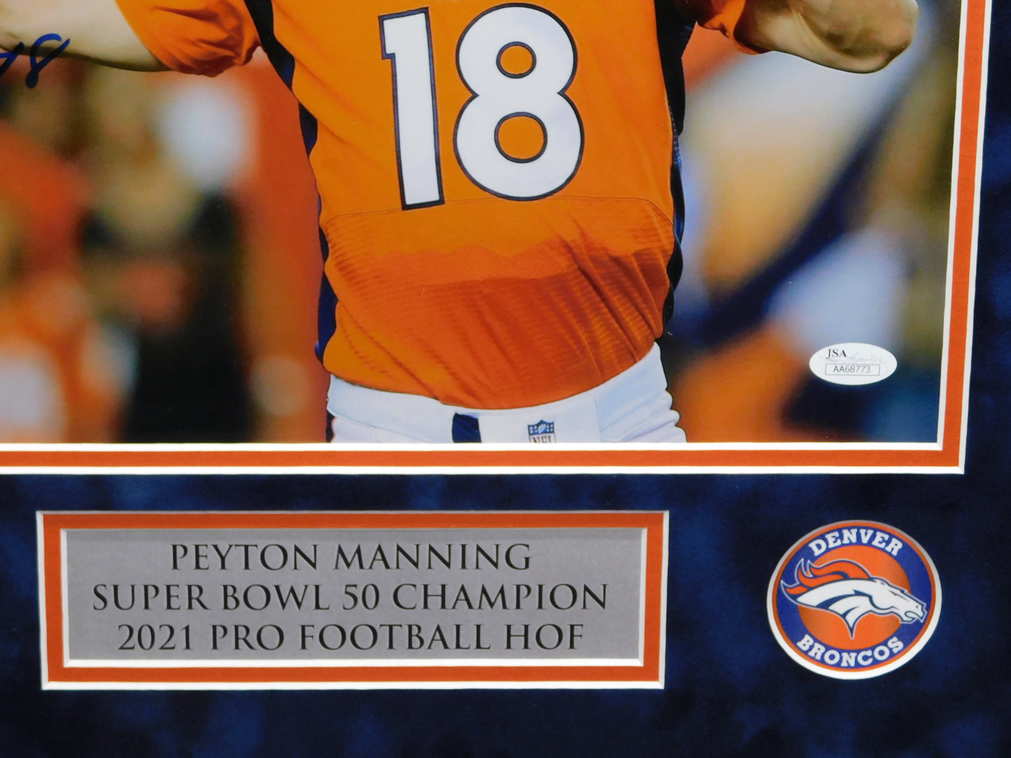 Peyton Manning Signed Autographed Framed Denver Broncos 11x14 Photo HOF JSA COA