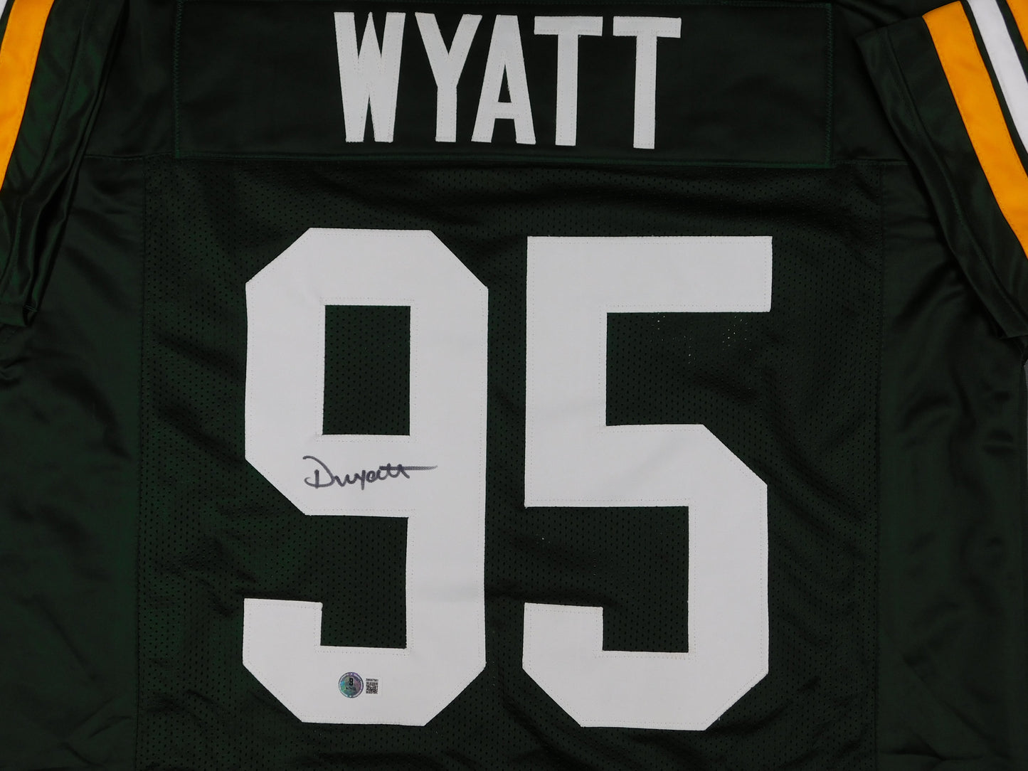 Devonte Wyatt Signed Autographed Green Bay Packers Green Football Jersey BAS COA