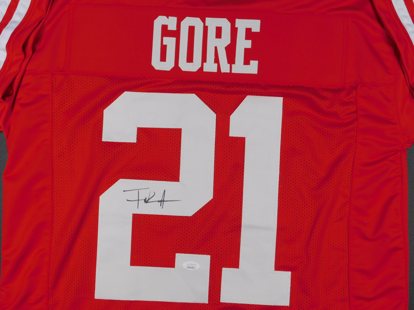 Frank Gore Signed Autographed San Francisco 49ers Red Football Jersey JSA COA