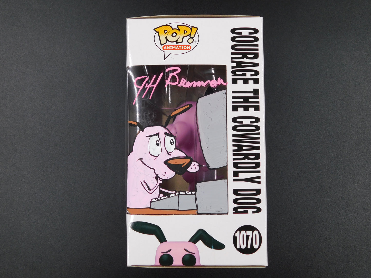 Jeff Brennan Remark Artwork Sketch Signed Funko Pop 1070 Courage The Cowardly Dog