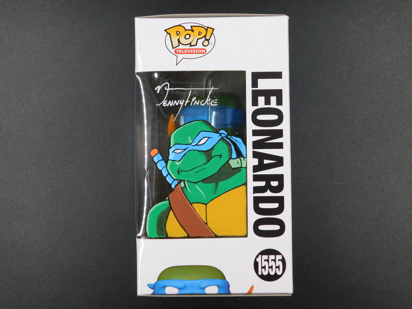 Denny Fincke Remark Artwork Sketch Signed Funko Pop 1556 TMNT Leonardo Teenage Mutant Ninja Turtles