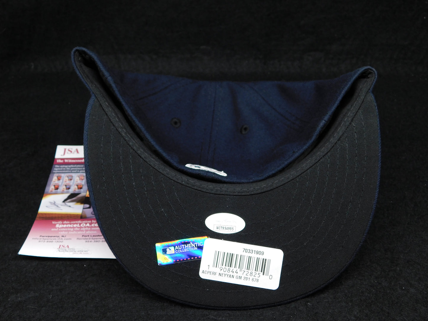 Oswald Peraza Signed Autographed New York Yankees Blue NY Hat Cap JSA COA A