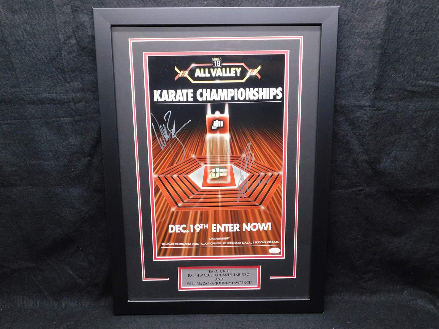 Ralph Macchio & William Zabka Dual Signed Autographed Framed Photo The Karate Kid JSA COA