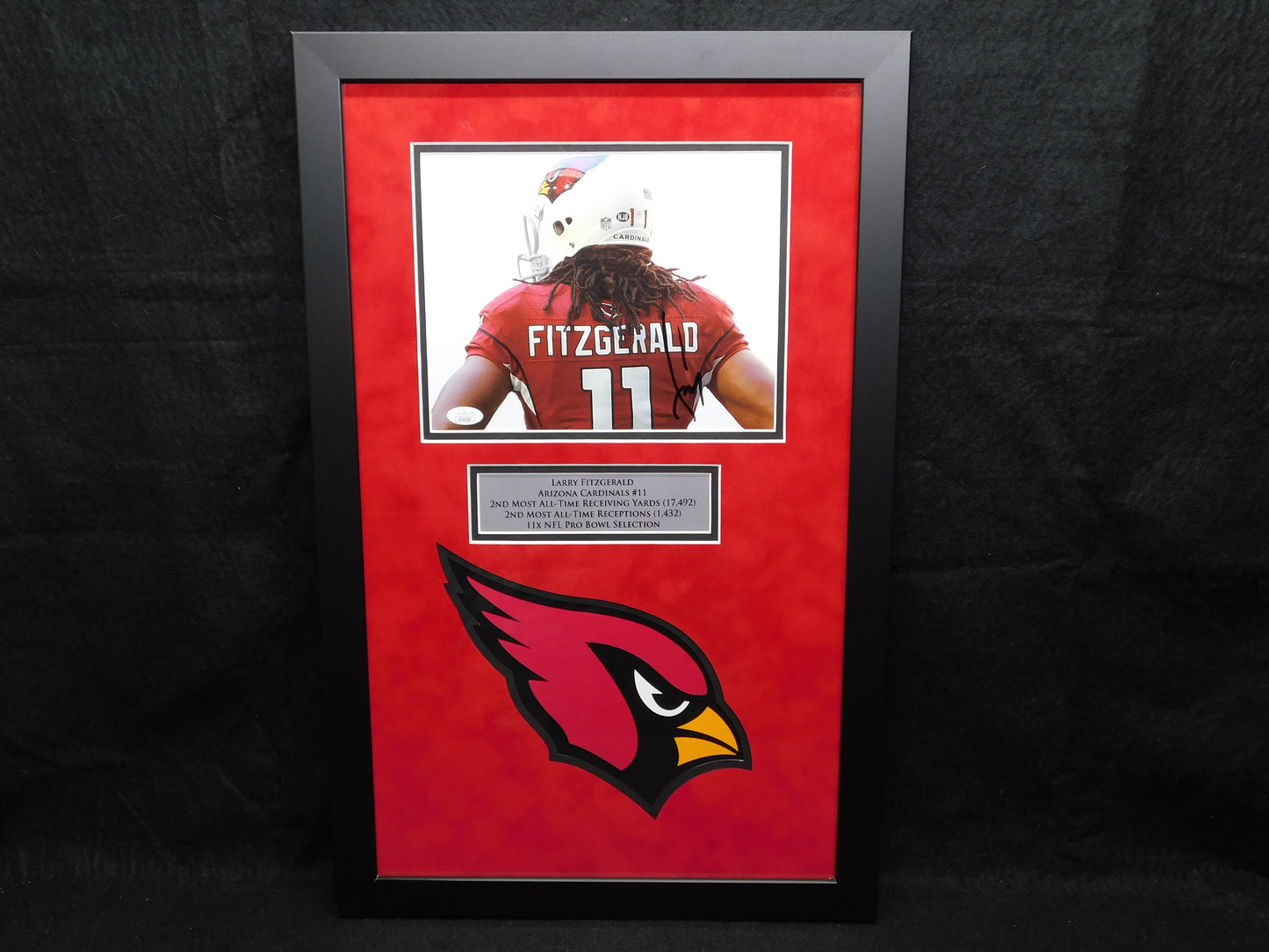 Larry Fitzgerald Signed Autographed Framed 8x10 Photo Arizona Cardinals Legend JSA COA