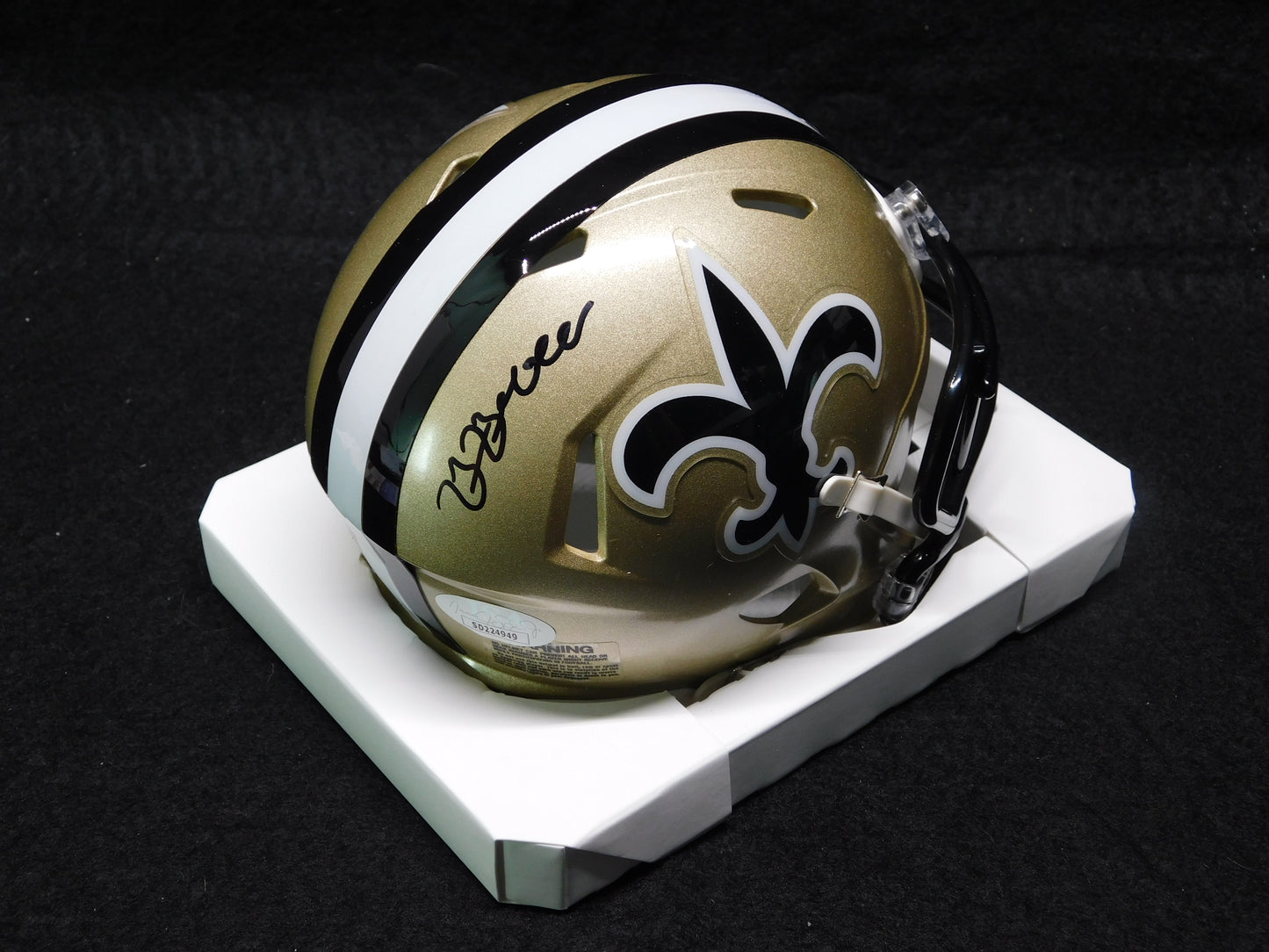 Bryan Bresee Signed Autographed New Orleans Saints Throwback Speed Mini Helmet JSA COA