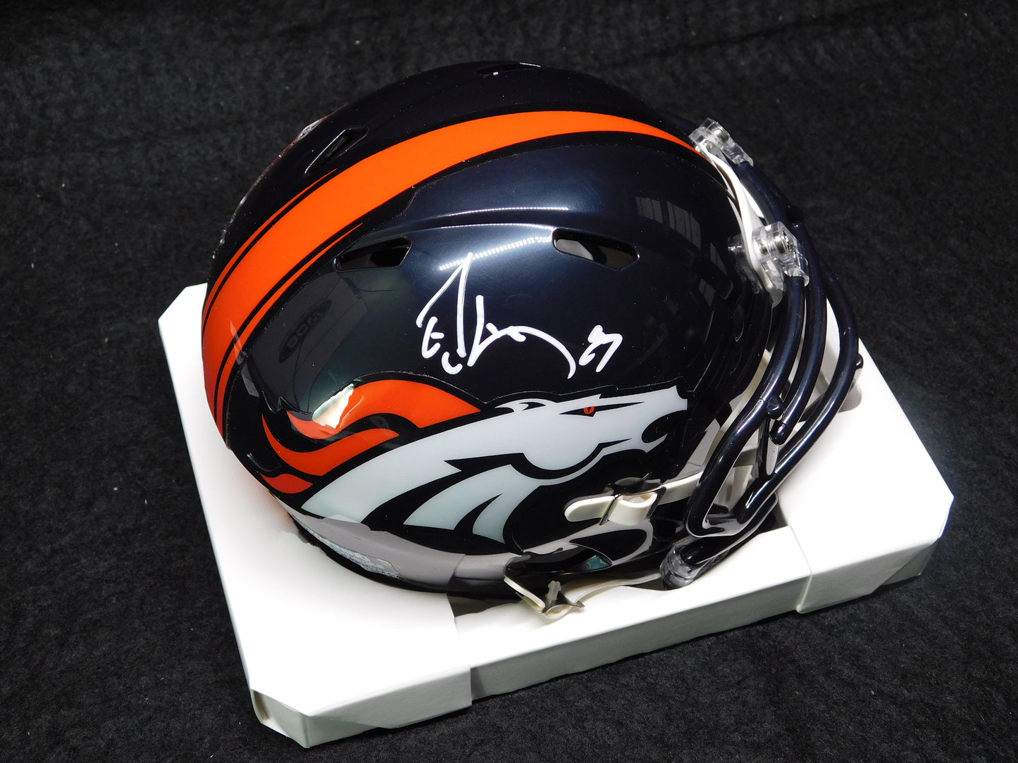 Ed McCaffrey Signed Autographed Denver Broncos Speed Mini Helmet JSA COA
