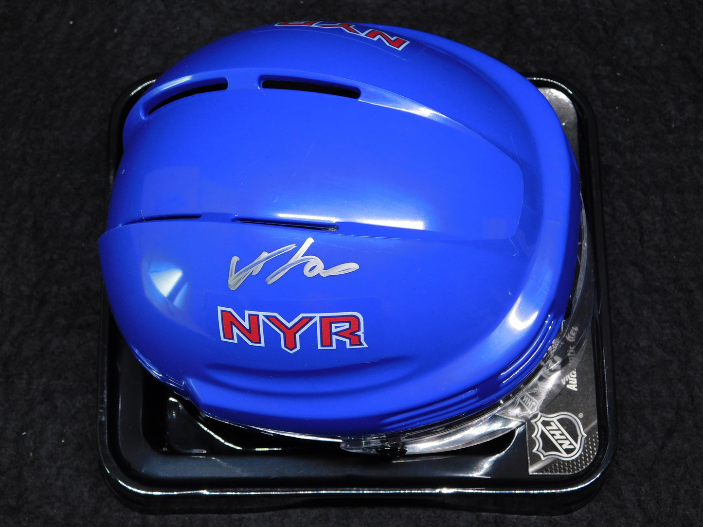 Adam Fox Signed Autographed New York Rangers Blue Mini Helmet NYR Fanatics COA