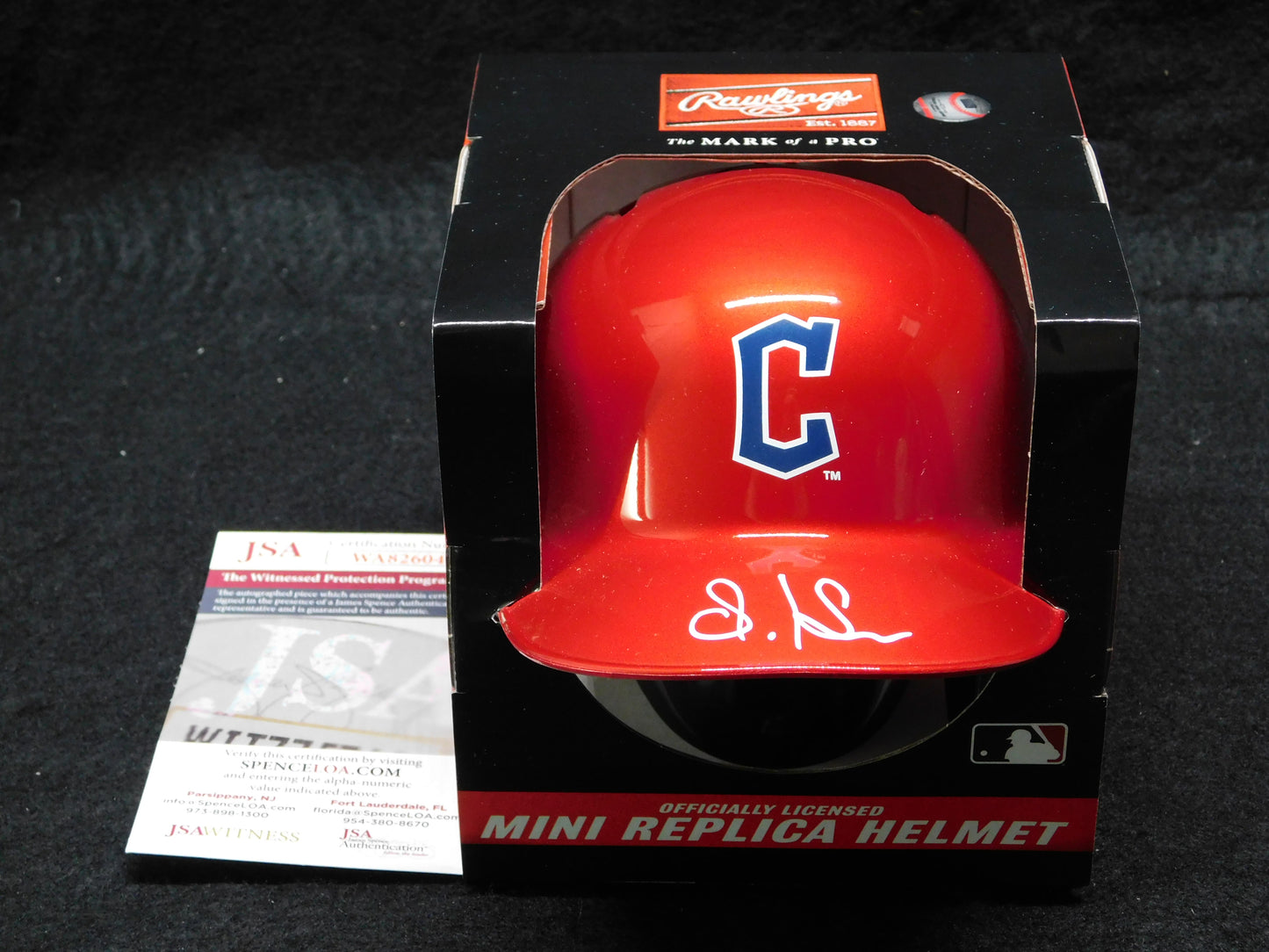 Steven Kwan Signed Autographed Cleveland Guardians Chrome Mini Batting Helmet JSA COA