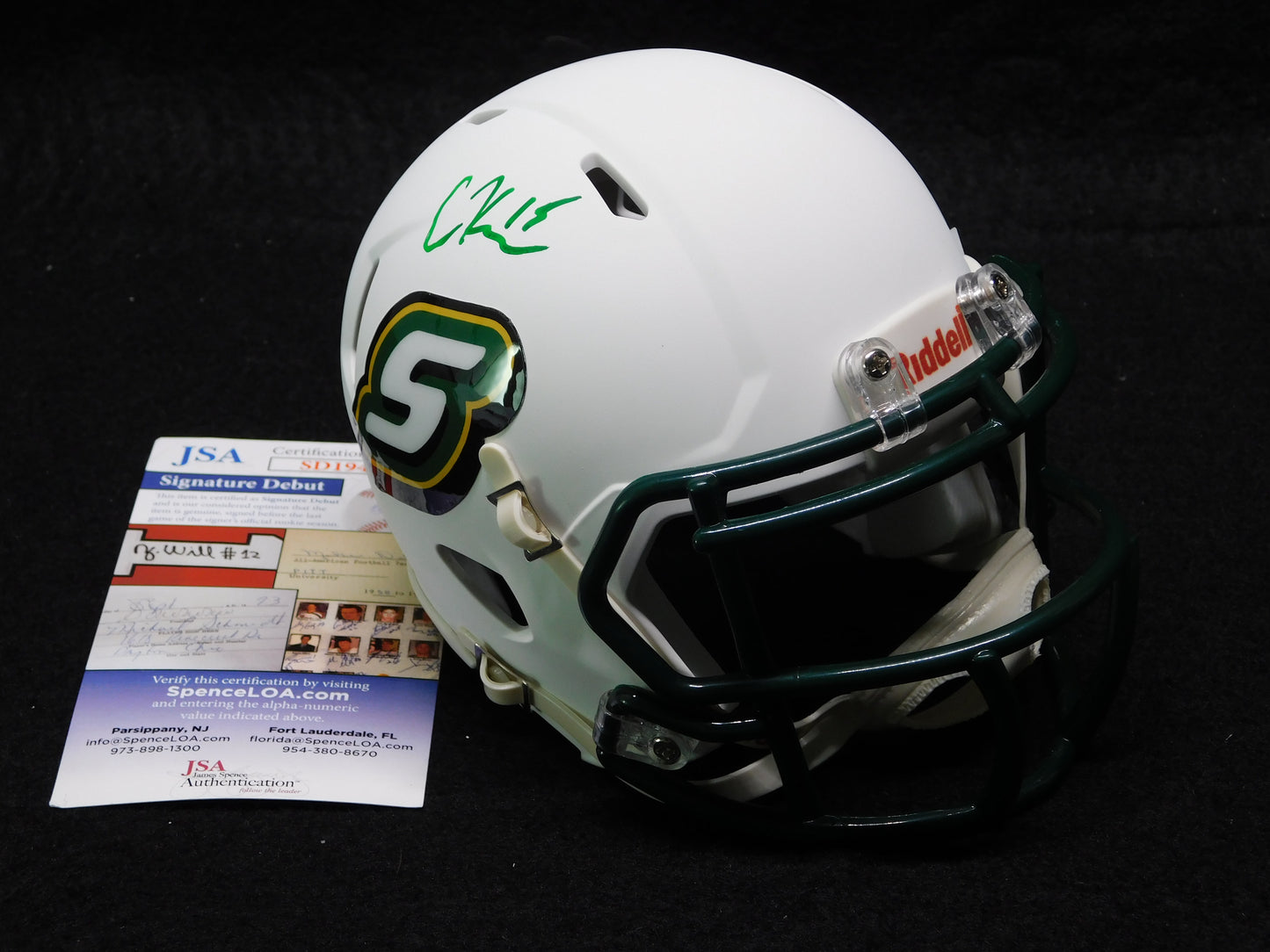 Cole Kelley Signed Auto Southeastern Louisiana Lions Speed Mini Helmet JSA COA