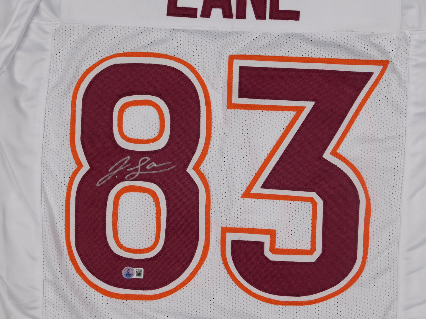 Jaylin Lane Signed Autographed Virginia Tech Hokies White Football Jersey BAS COA