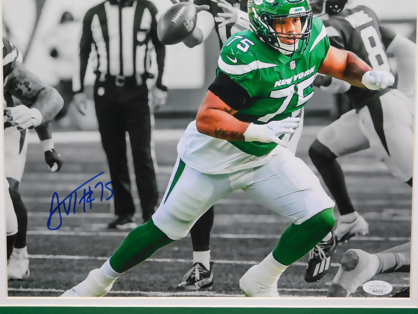 Alijah Vera-Tucker AVT Signed Autographed Framed 11x14 Photo New York Jets JSA COA C