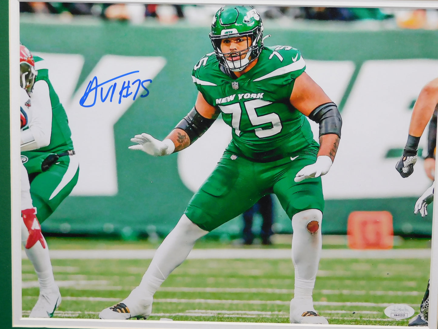 Alijah Vera-Tucker AVT Signed Autographed Framed 11x14 Photo New York Jets JSA COA D