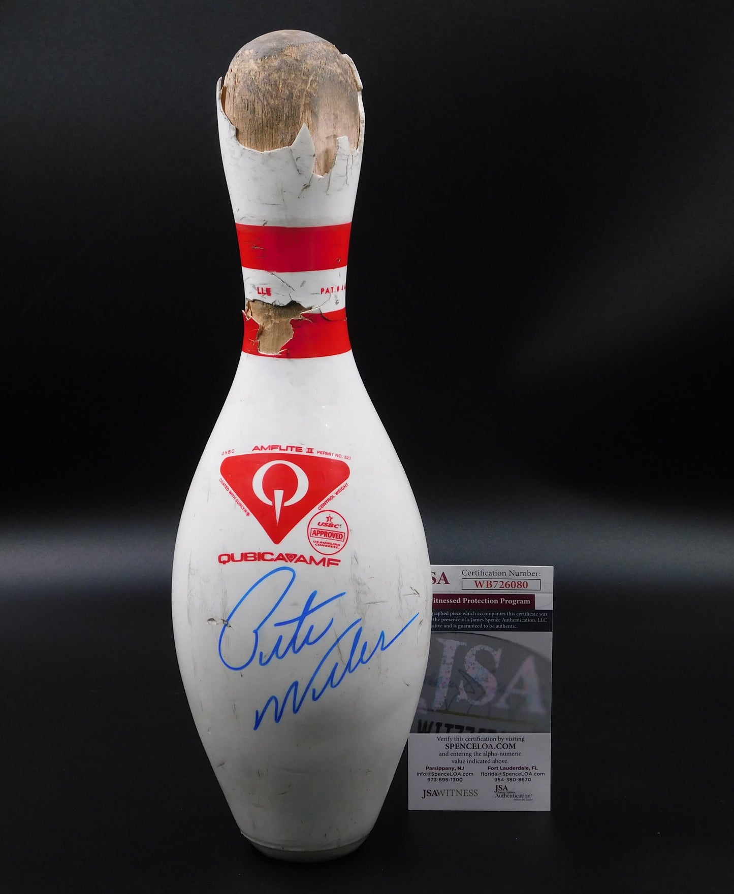 Pete Weber Signed Autographed Authentic Used Bowling Pin PBA USBC HOF JSA COA B