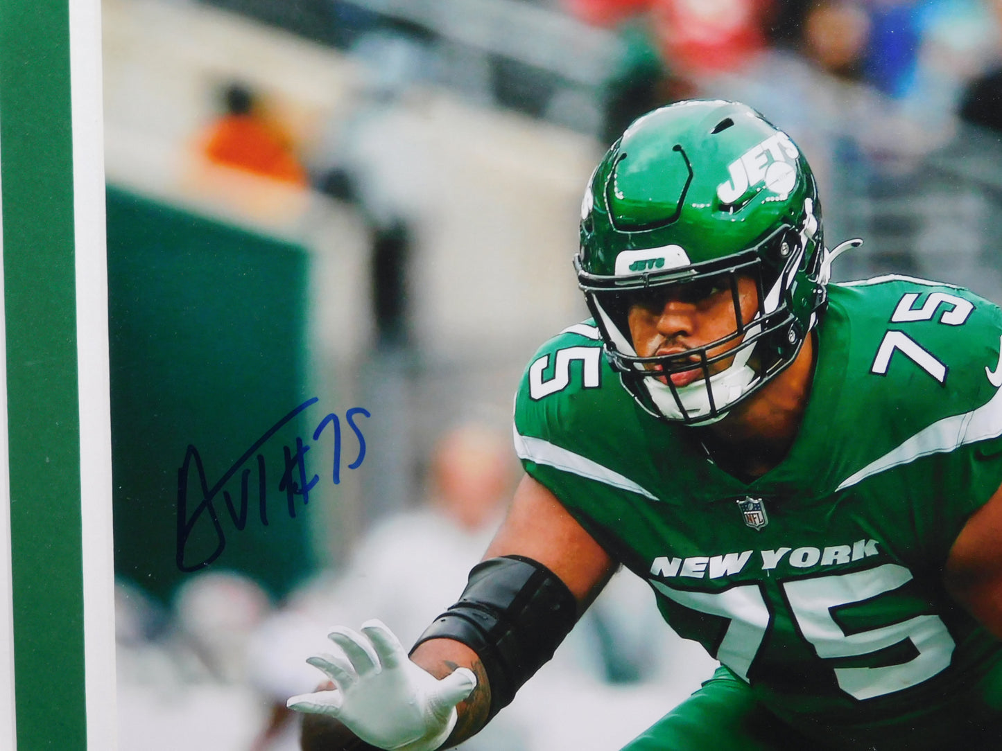 Alijah Vera-Tucker AVT Signed Autographed Framed 11x14 Photo New York Jets JSA COA E