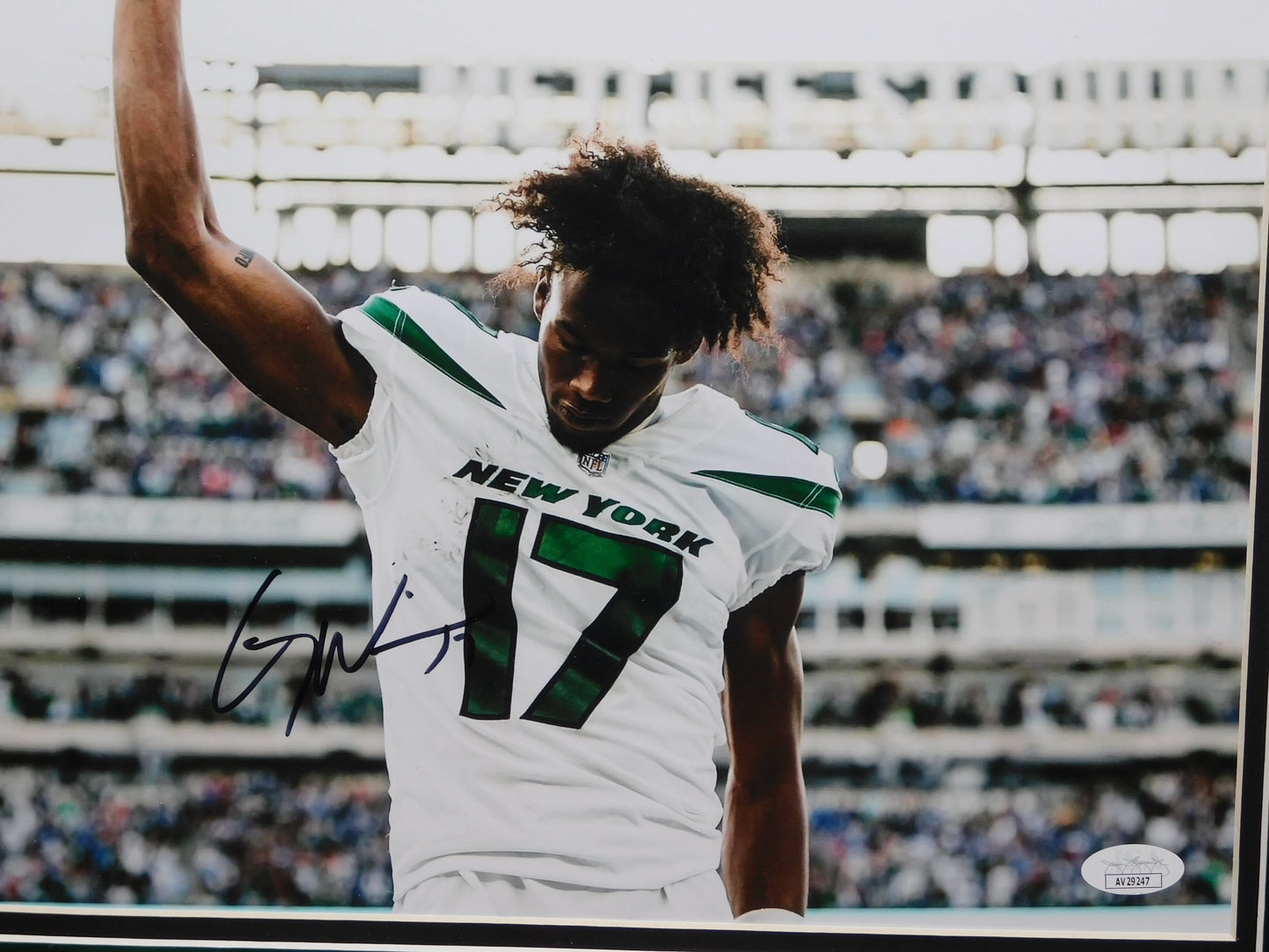 Garrett Wilson Signed Autographed Framed 11x14 Photo New York Jets OROY JSA COA C