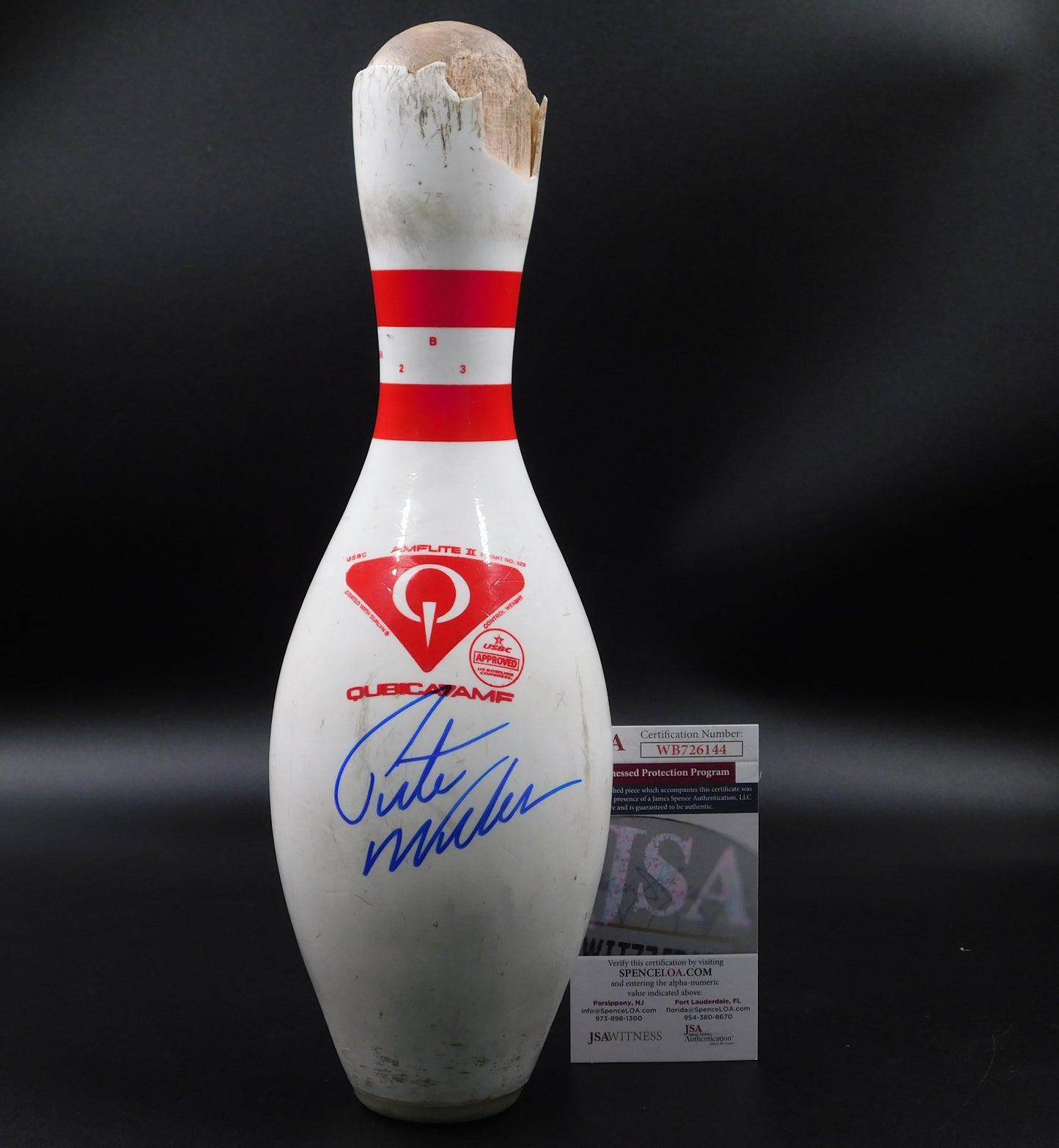 Pete Weber Signed Autographed Authentic Used Bowling Pin PBA USBC HOF JSA COA D
