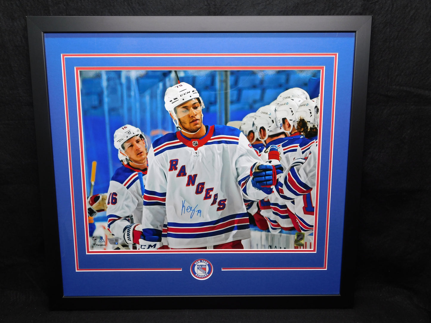 K'Andre Miller Signed Autographed Framed 16x20 Photo New York Rangers Fanatics COA A