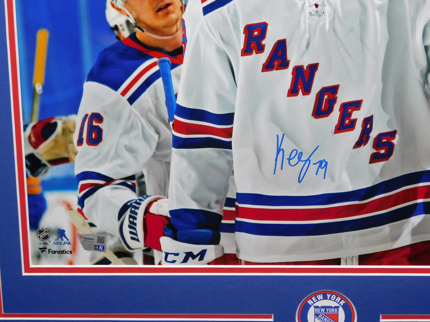 K'Andre Miller Signed Autographed Framed 16x20 Photo New York Rangers Fanatics COA A
