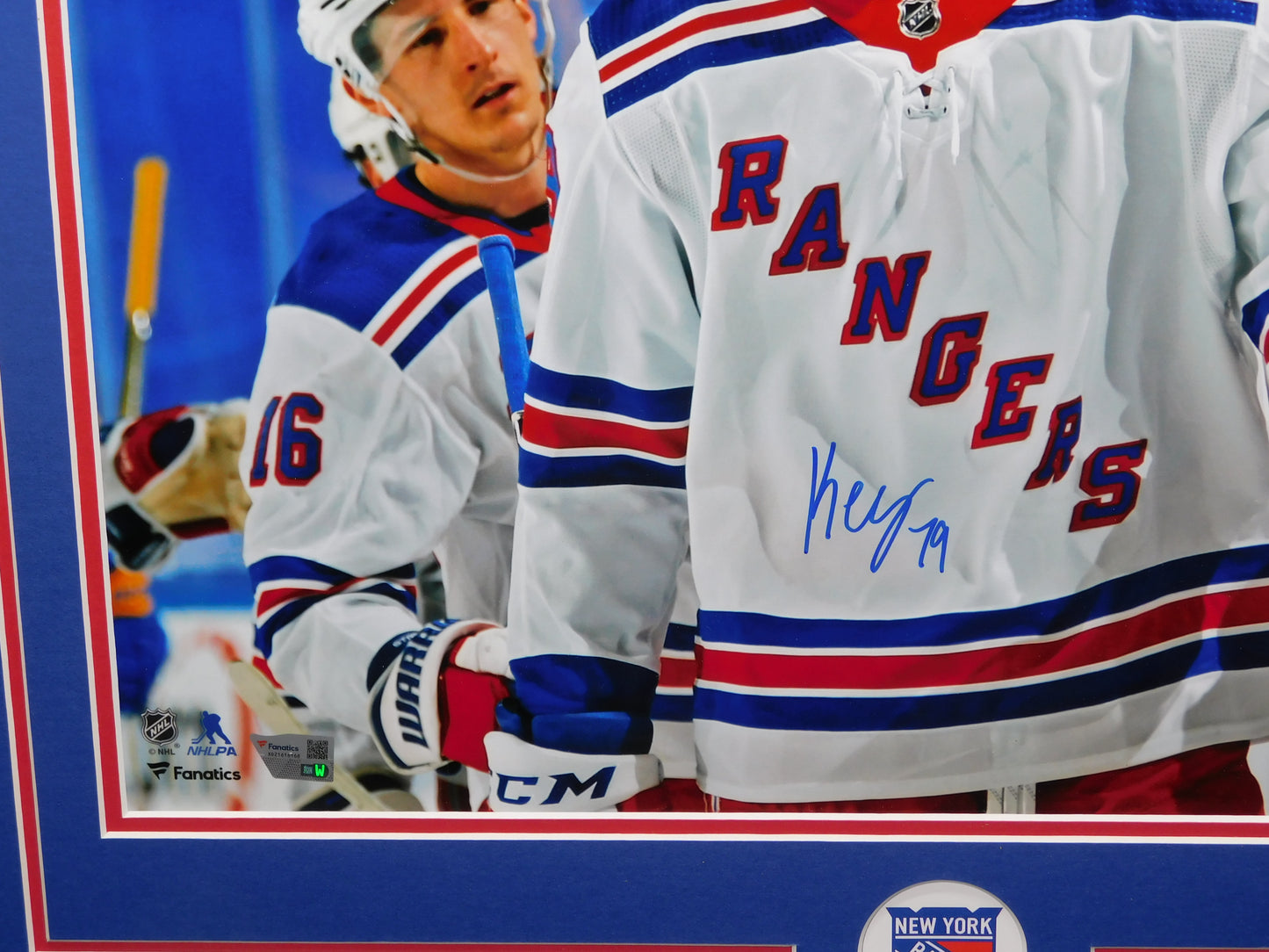 K'Andre Miller Signed Autographed Framed 16x20 Photo New York Rangers Fanatics COA B