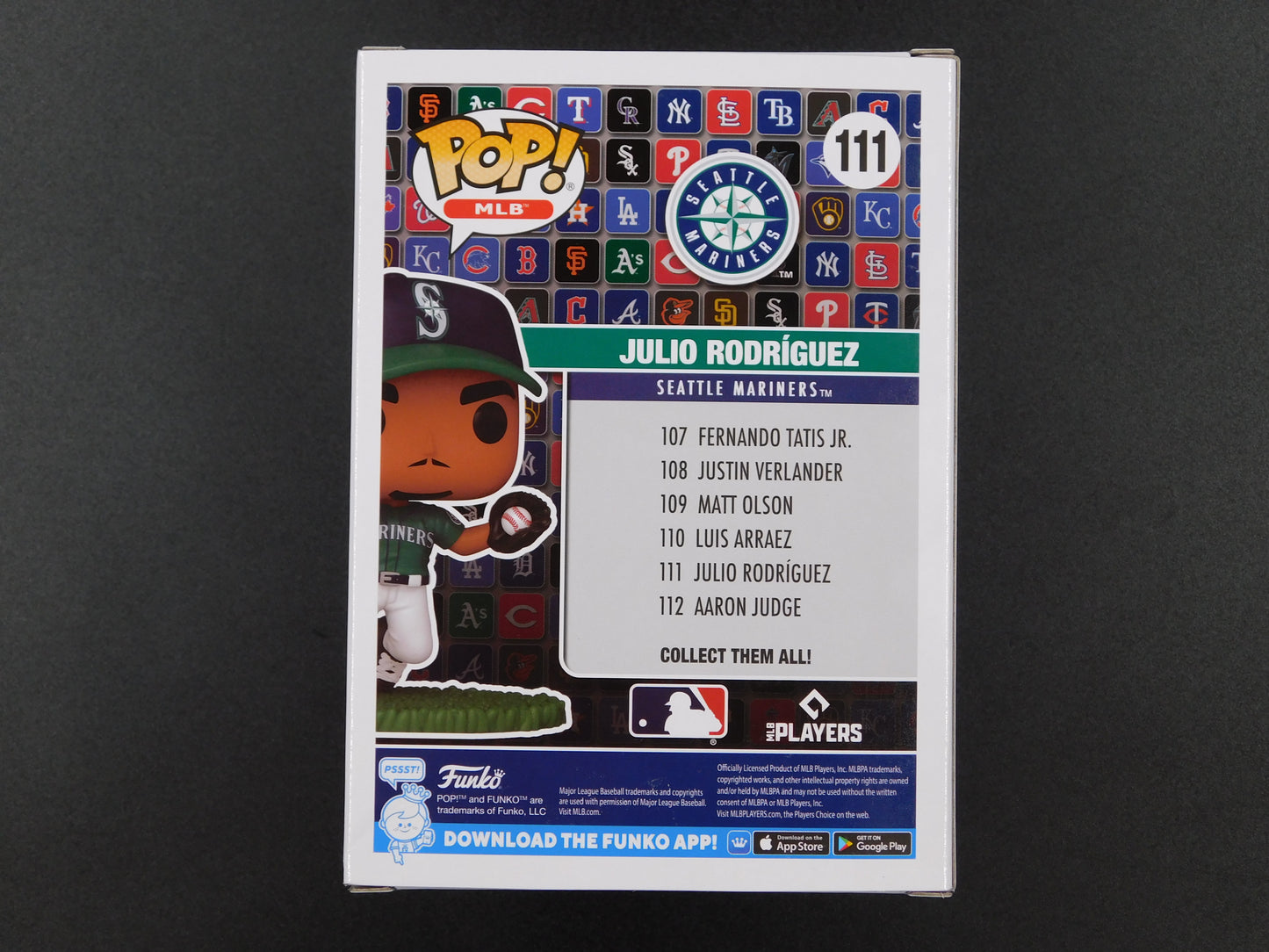 Julio Rodríguez J-Rod Signed Autographed Funko Pop 111 Seattle Mariners MLB BAS COA A