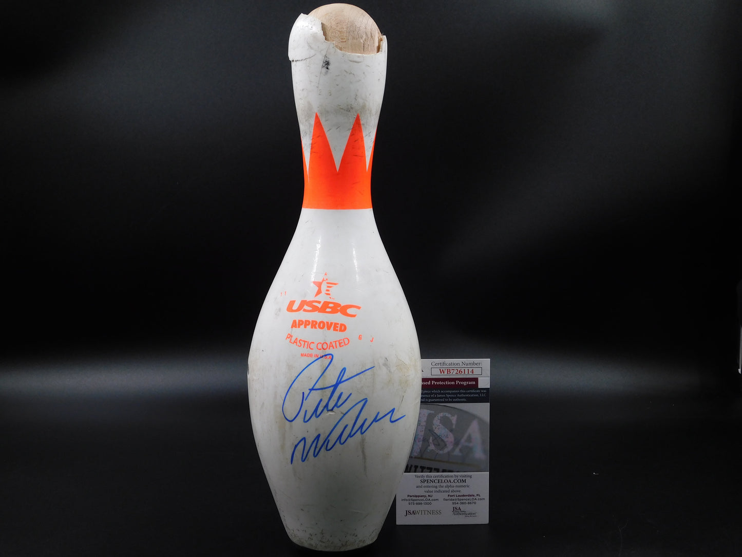 Pete Weber Signed Autographed Authentic Used Bowling Pin PBA USBC HOF JSA COA I