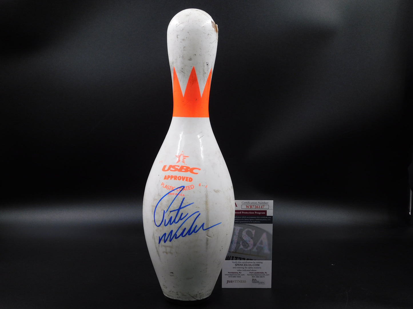 Pete Weber Signed Autographed Authentic Used Bowling Pin PBA USBC HOF JSA COA J