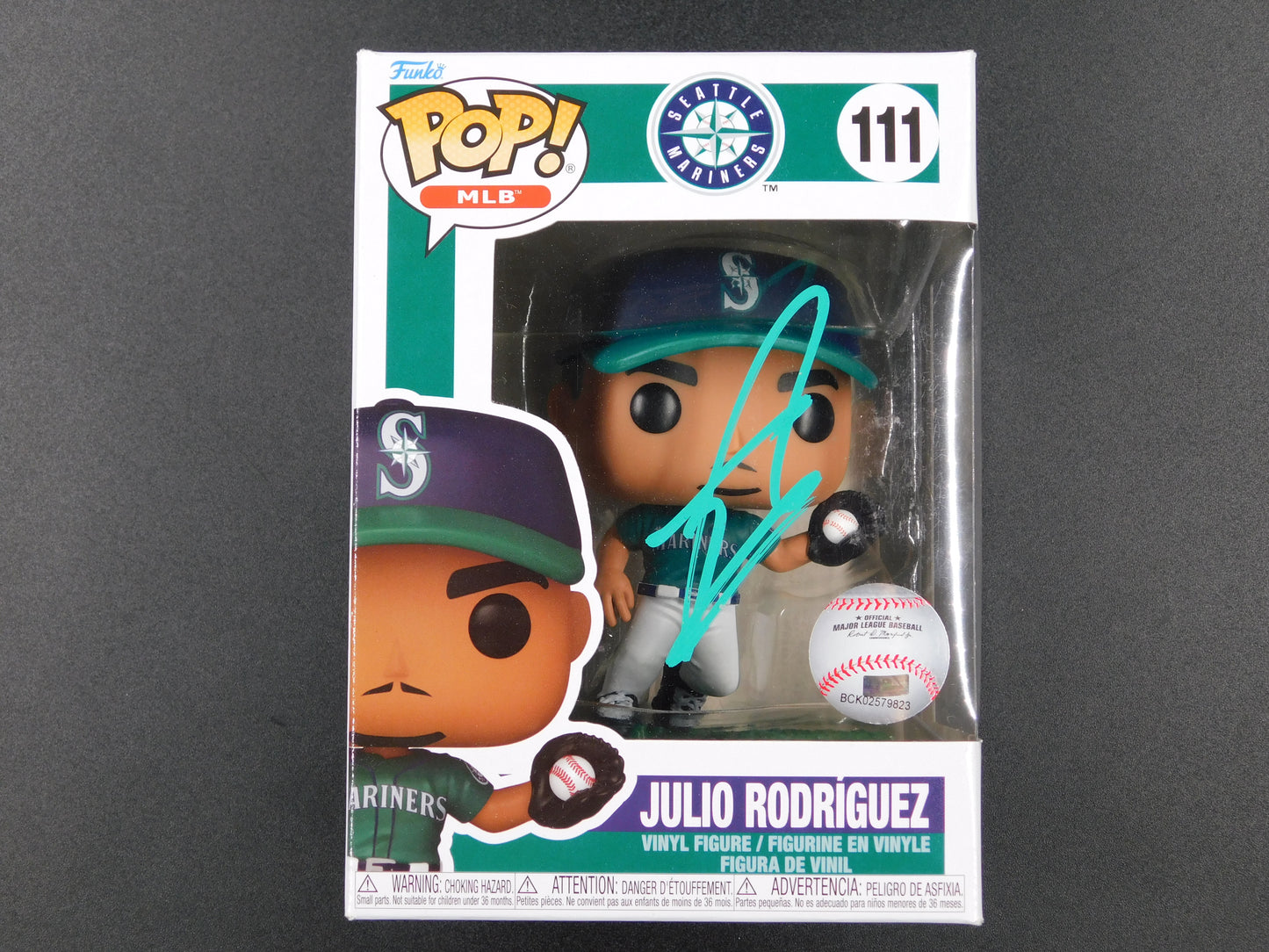 Julio Rodríguez J-Rod Signed Autographed Funko Pop 111 Seattle Mariners MLB BAS COA C