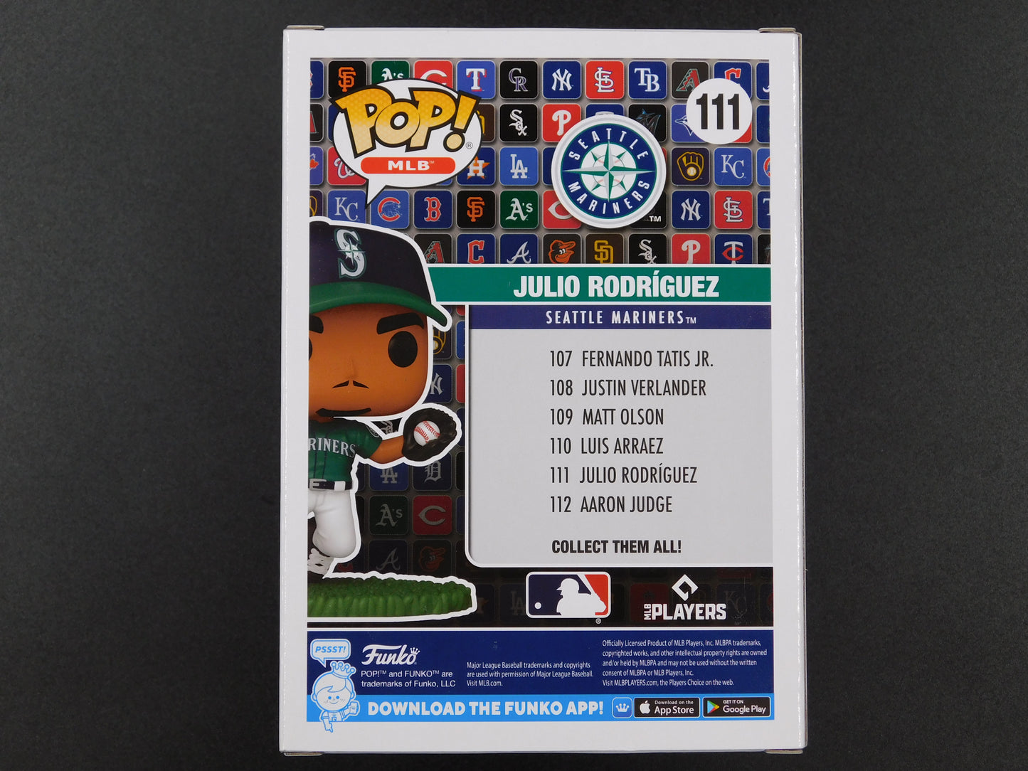 Julio Rodríguez J-Rod Signed Autographed Funko Pop 111 Seattle Mariners MLB BAS COA C