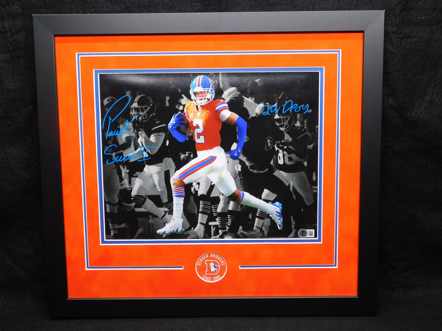 Patrick Surtain II PSII Signed Inscribed Framed 11x14 Photo Denver Broncos 2024 DPOY BAS COA B
