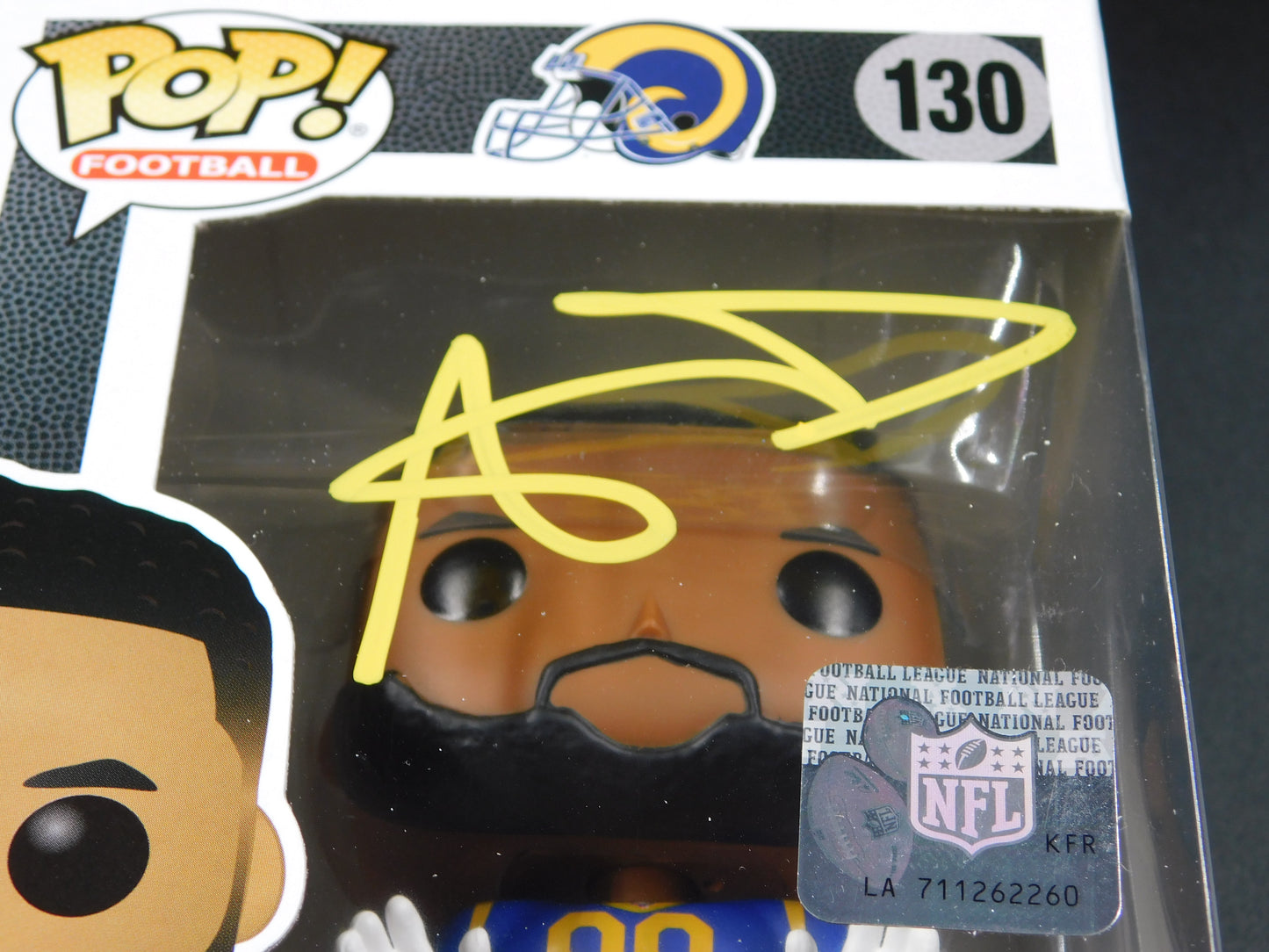 Aaron Donald Signed Autographed Funko Pop 130 Los Angeles Rams HOF JSA COA