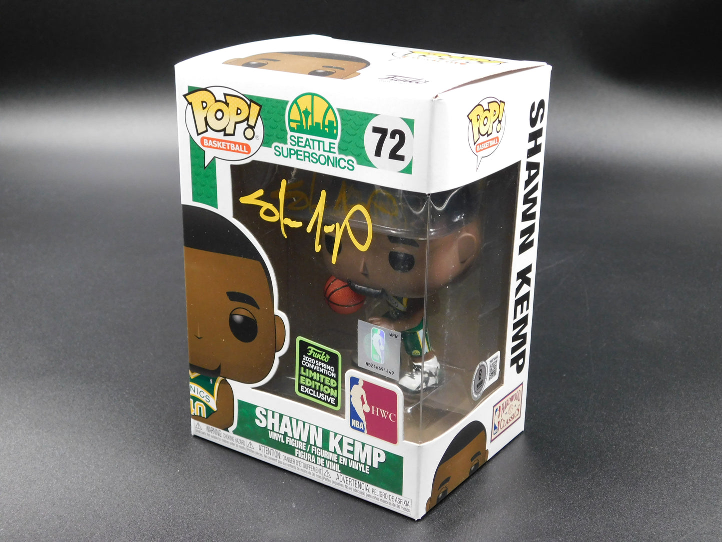 Shawn Kemp Signed Autographed Funko Pop 72 LE Seattle Supersonics NBA BAS COA A