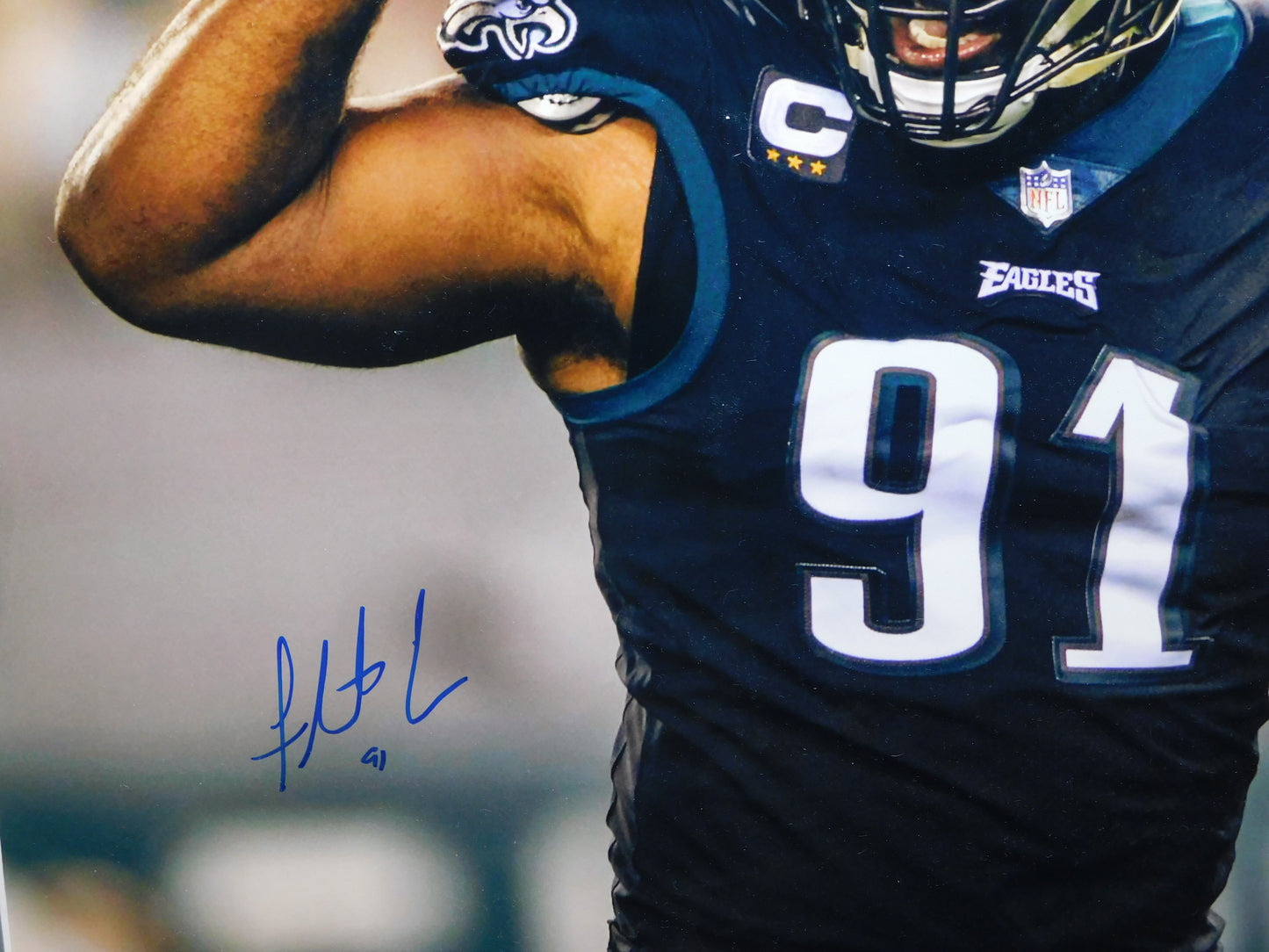Fletcher Cox Signed Autographed Framed 16x20 Photo Philadelphia Eagles Super Bowl BAS COA B
