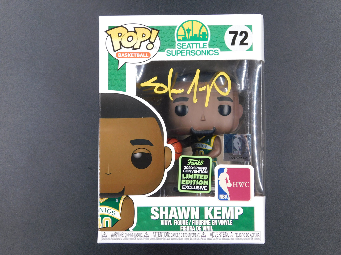 Shawn Kemp Signed Autographed Funko Pop 72 LE Seattle Supersonics NBA BAS COA A