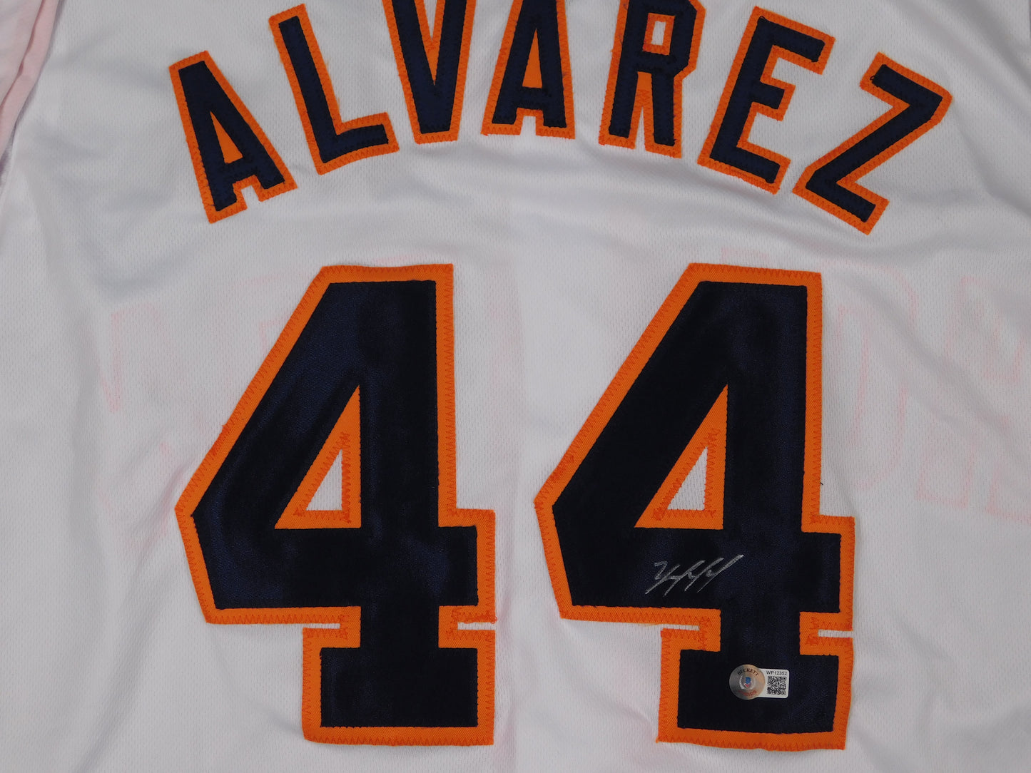 Yordan Alvarez Signed Autographed Houston Astros White Baseball Jersey BAS COA