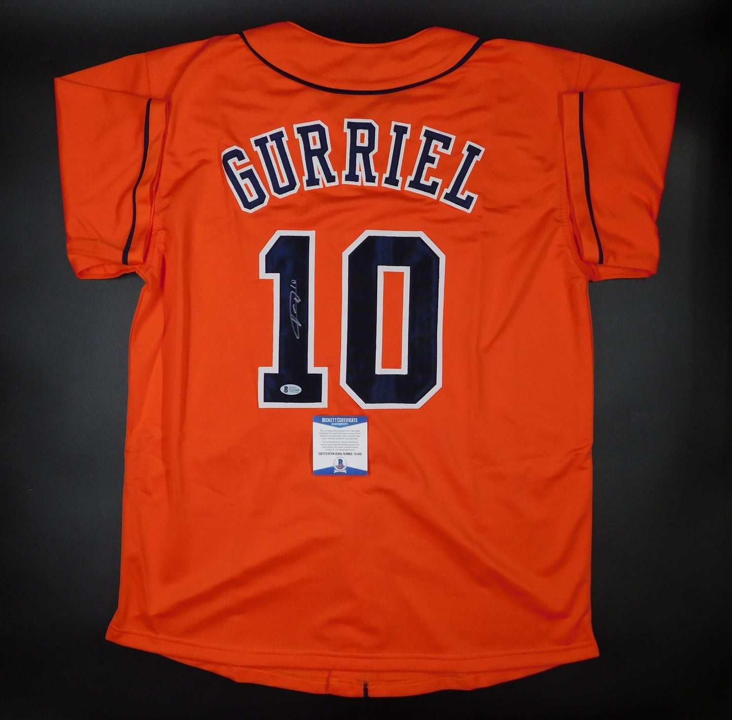 Yuli Gurriel Signed Autographed Houston Astros Orange Baseball Jersey BAS COA