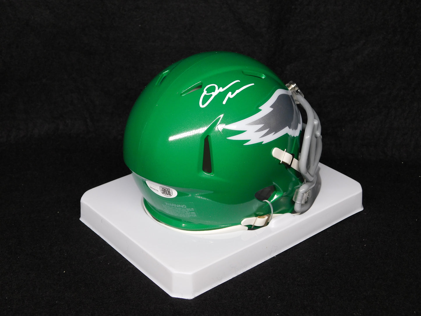 Quinyon Mitchell Signed Autographed Philadelphia Eagles Kelly Green Mini Helmet JSA COA White