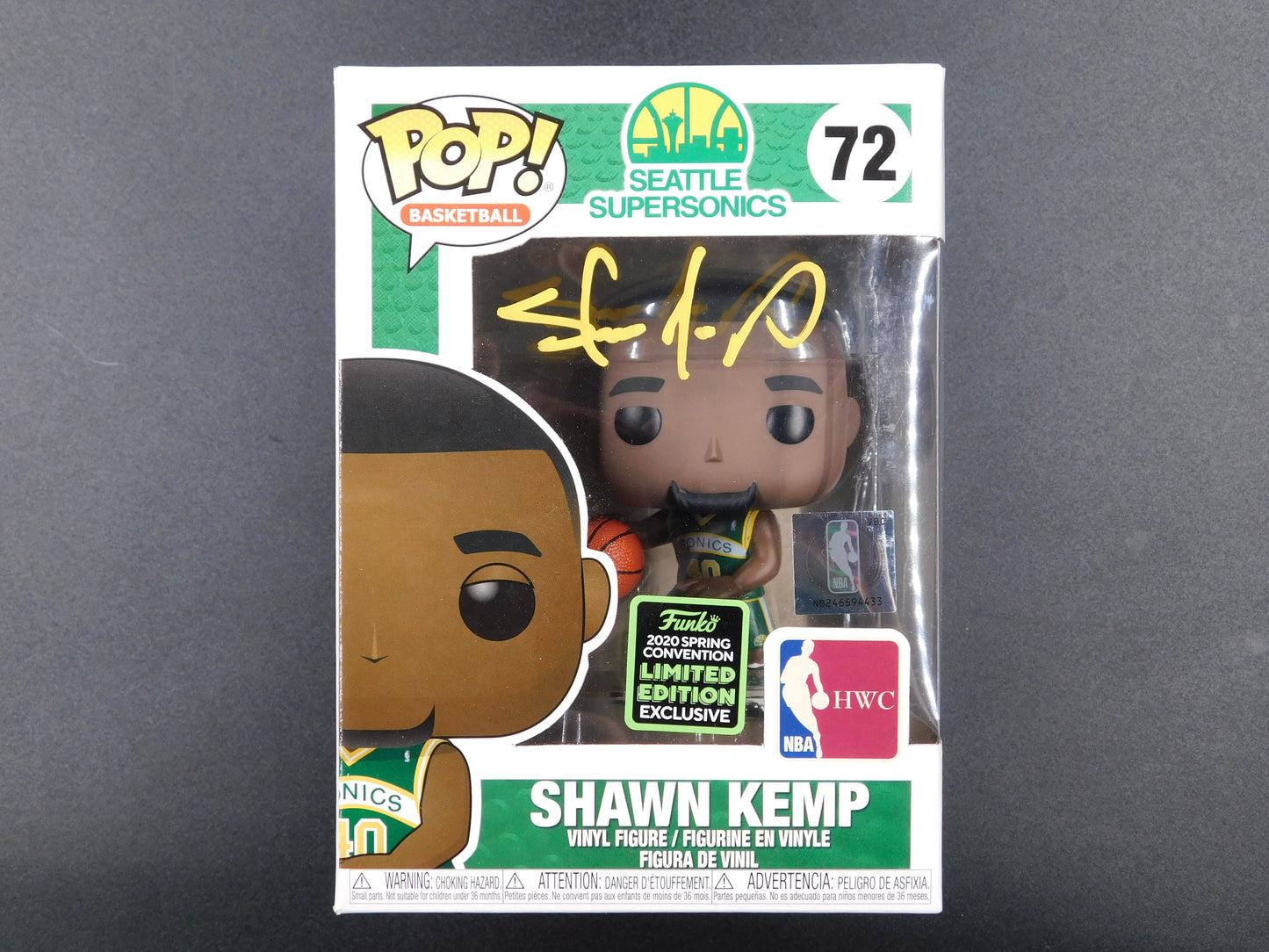 Shawn Kemp Signed Autographed Funko Pop 72 LE Seattle Supersonics NBA BAS COA D