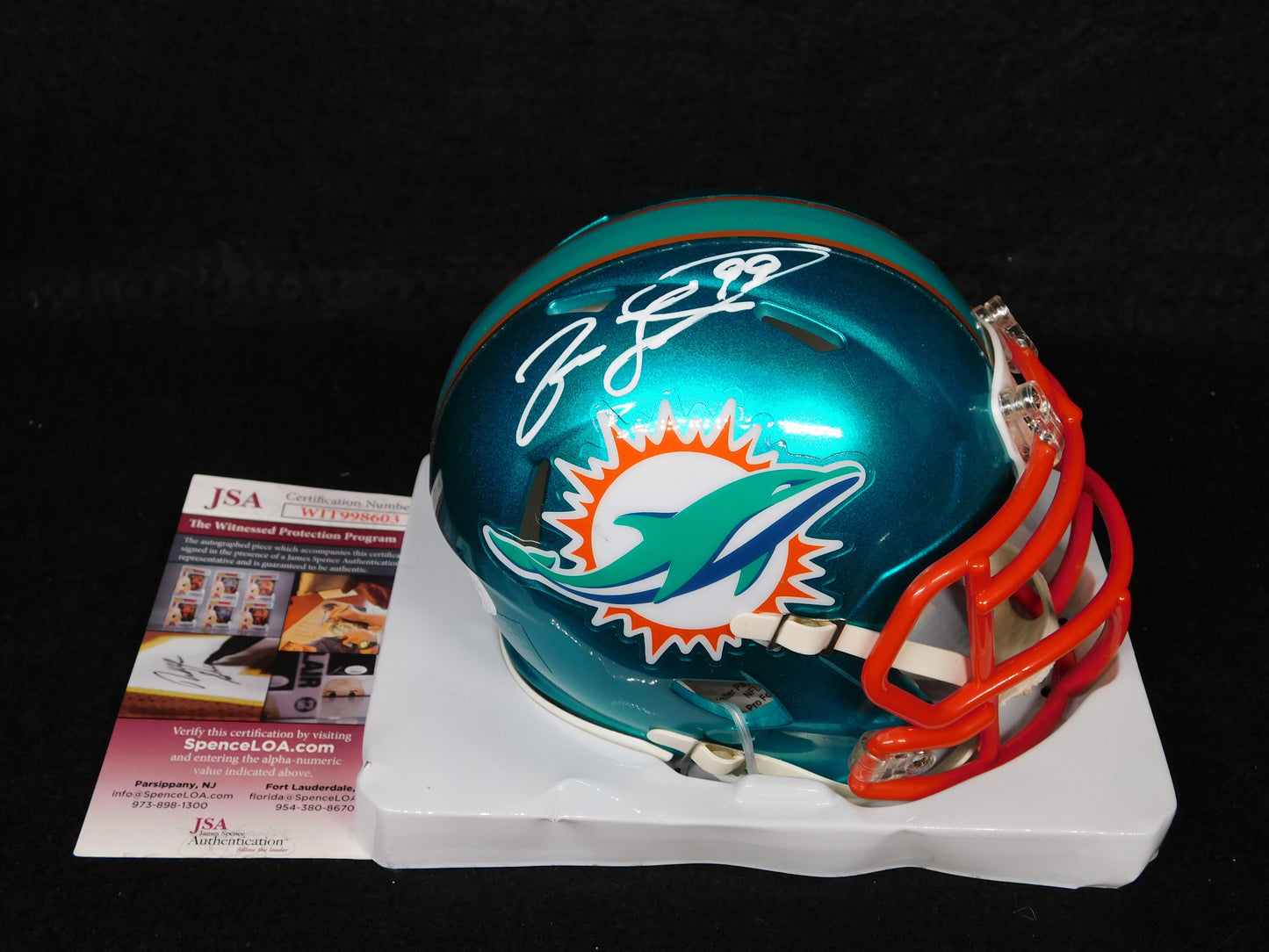 Jason Taylor Signed Autographed Miami Dolphins Flash Speed Mini Helmet JSA COA