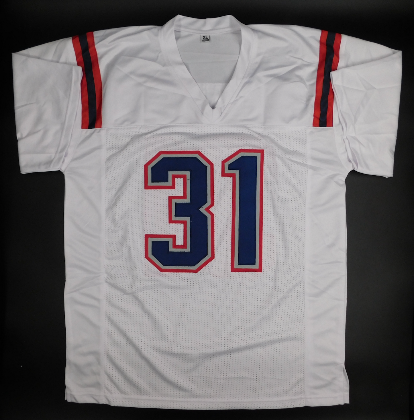 Jonathan Jones Signed Autograph New England Patriots White Football Jersey JSA COA