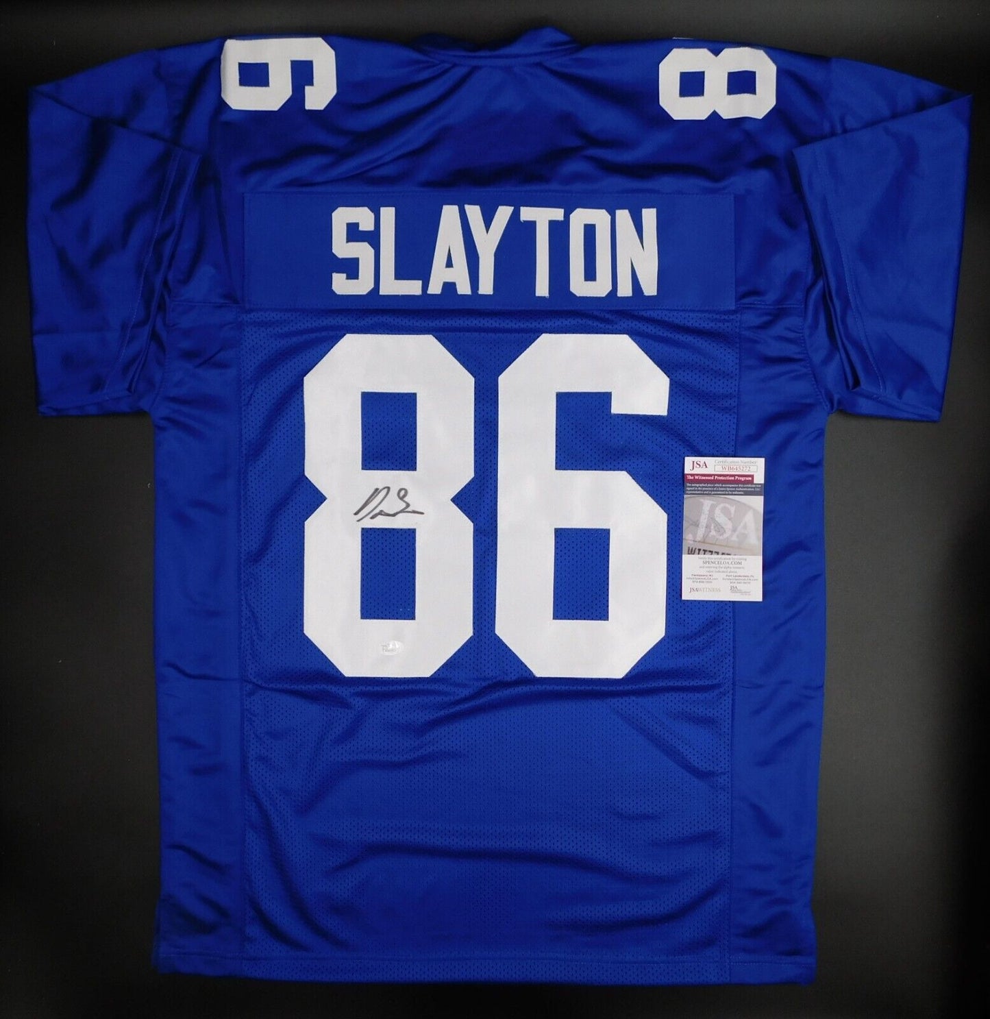 Darius Slayton Signed Autographed New York Giants Blue Football Jersey JSA COA