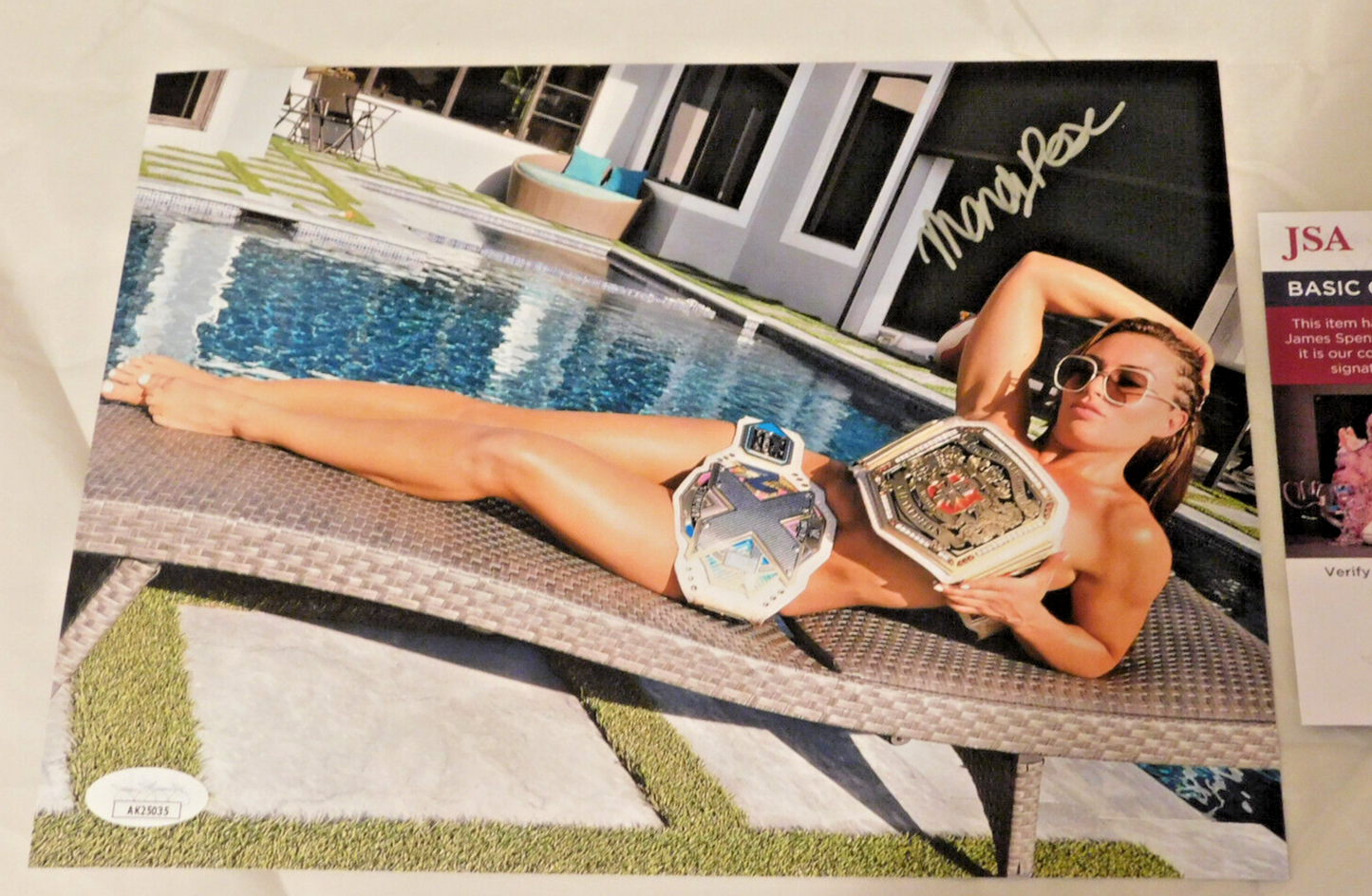 MANDY ROSE Signed / Autographed WWE NXT Championship at Poolside 8x10 JSA (B)